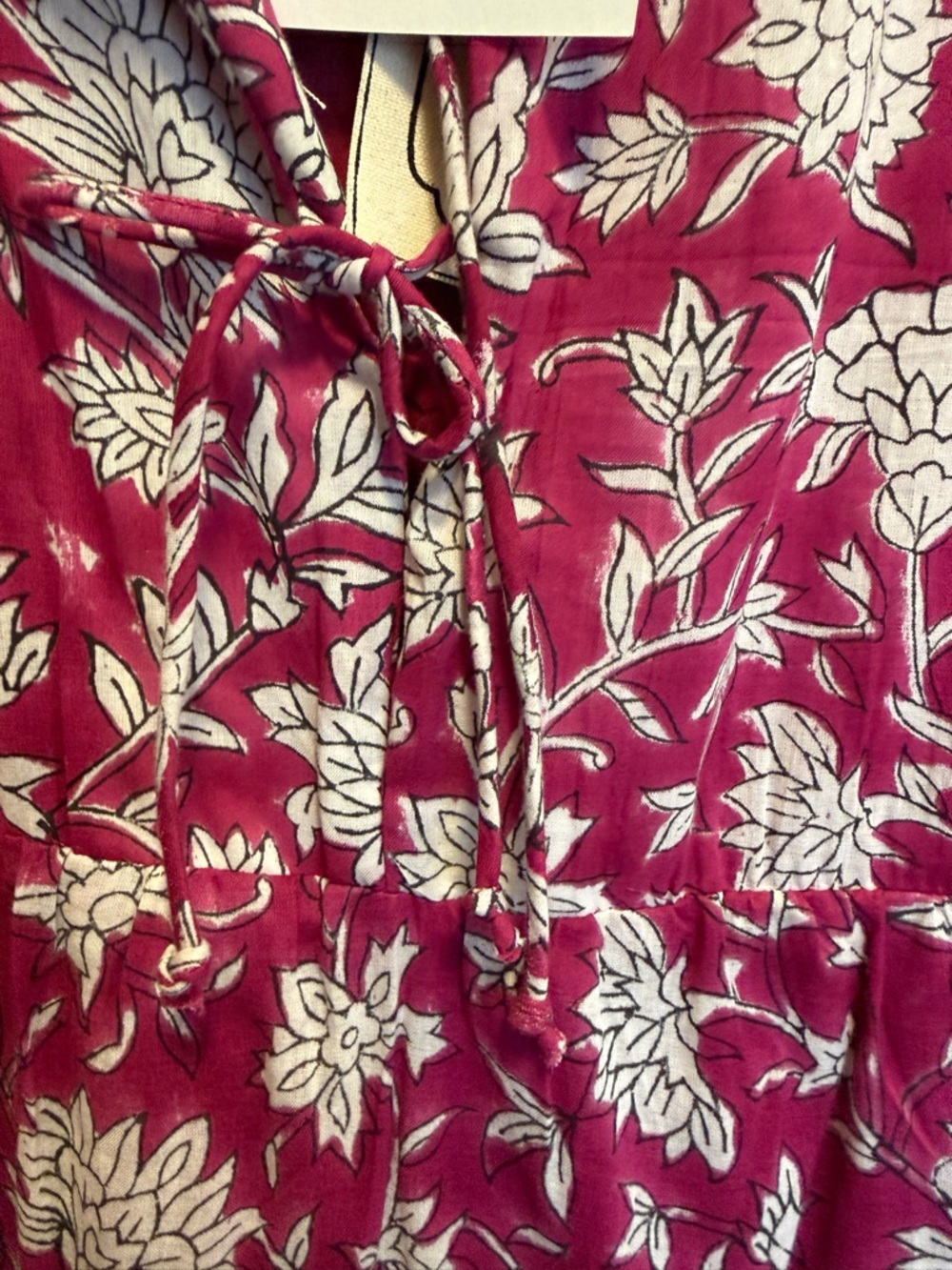 Emerson Fry Maroon Floral Short-Sleeve Tiered Dress - Picture 2 of 4